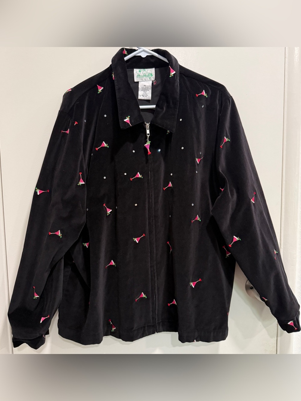 The Quacker Factory Velvet Martini Jacket - Size XL